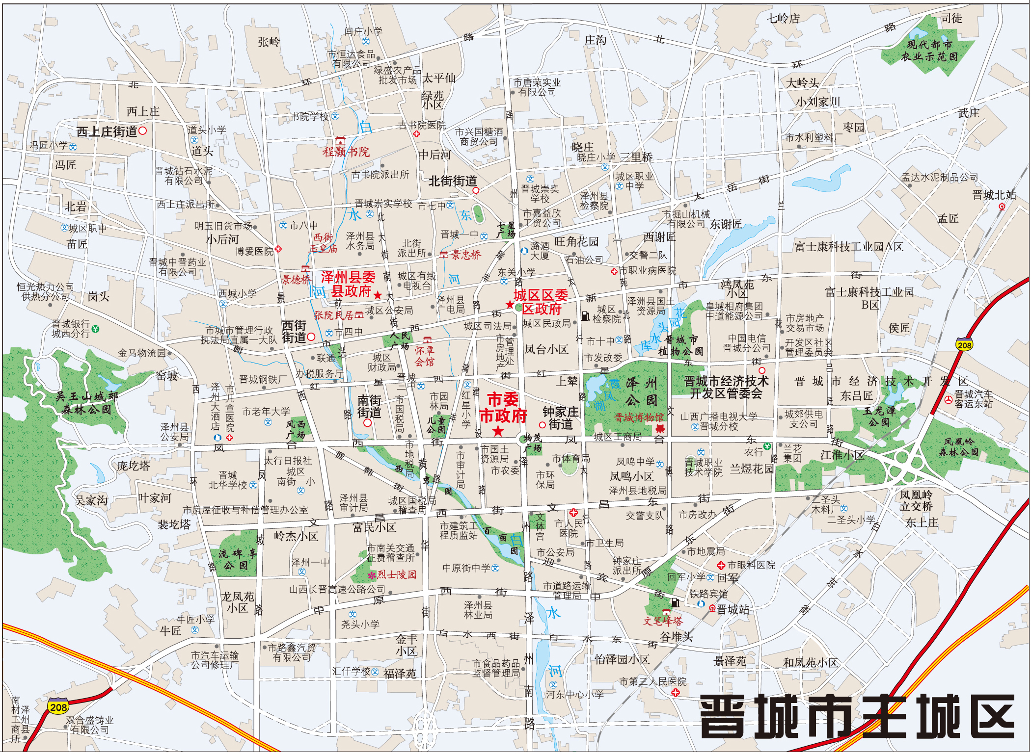 晋城地图 放大图片